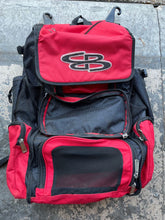 Load image into Gallery viewer, Boombah baseball bag, missing zipper attachment On front, worn on bottom, otherwise good condition
