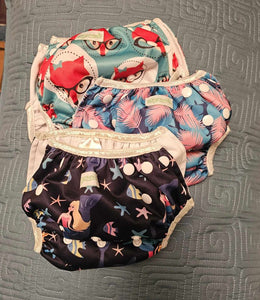 N/A 3 swim diaper covers with snaps, sz L 18-24 mo Potty and Diapering