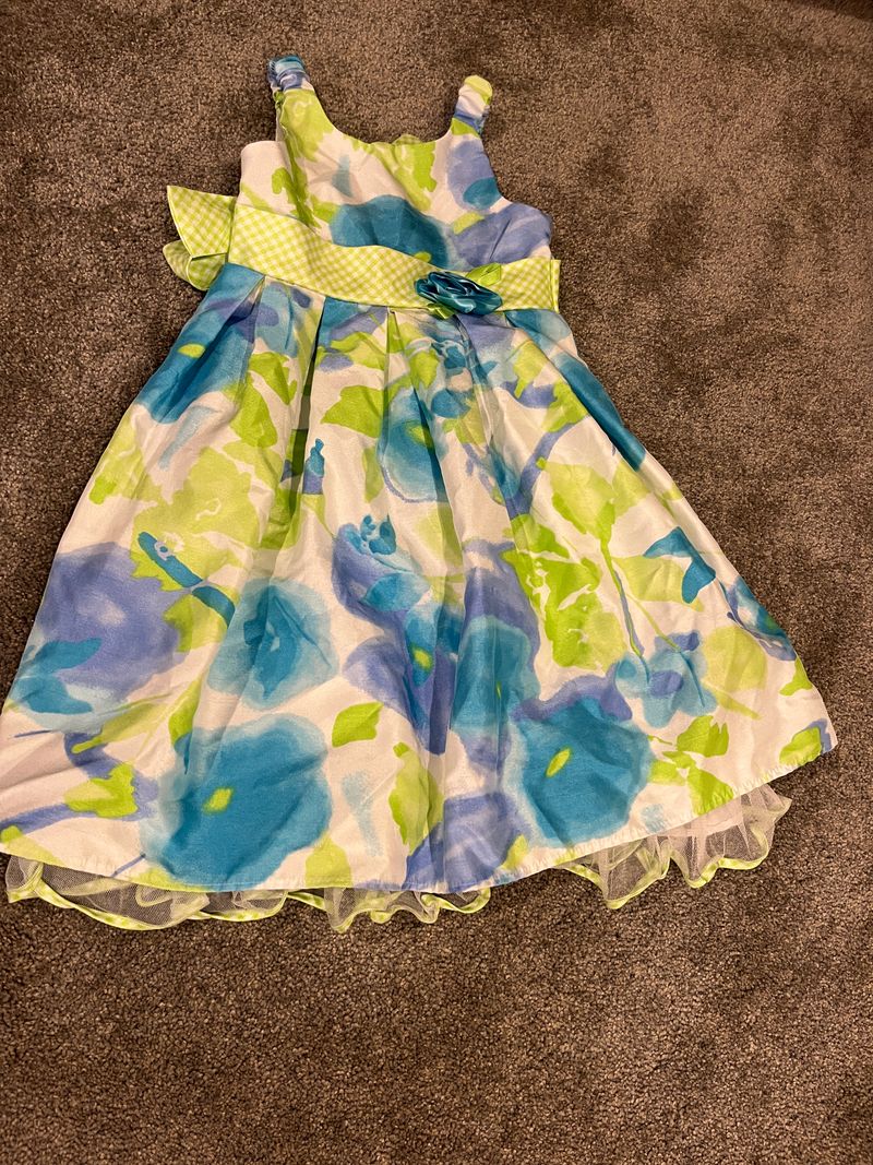Youngland, 6, green, blue spring dress  6