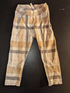 Janie and Jack cotton plaid jacquard pants NWOT 18-24 month pink, tan, gray, cream 18 Months