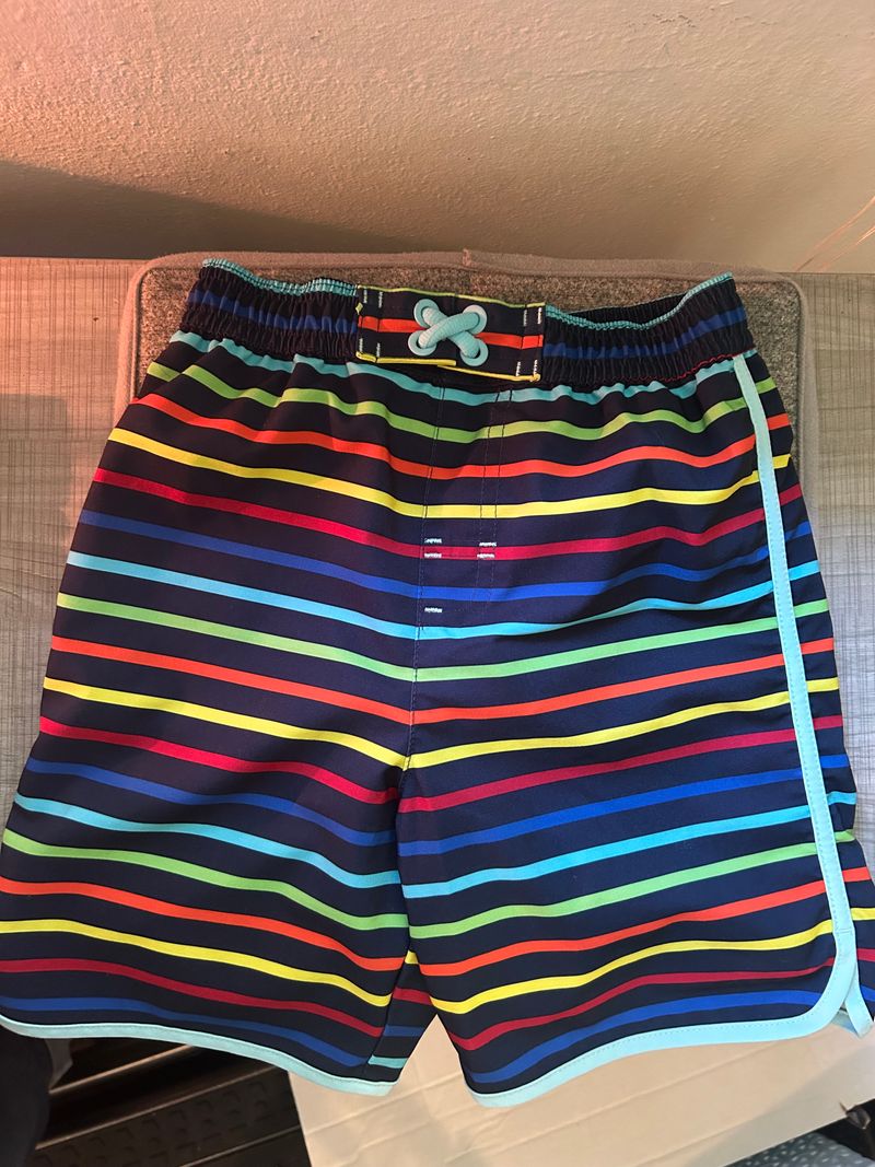 Wonder Nation 4T rainbow striped swim trunks 4T