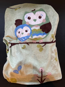Plush green changing pad cover with owls on a branch Potty and Diapering