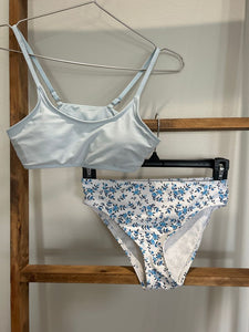 Shein Light blue top with floral bikini bottoms swimsuit 10