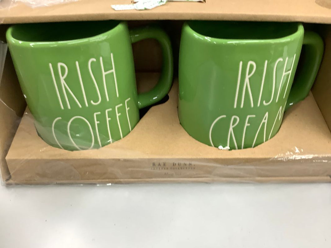 Rae Dunn NIB Rae Dunn 2 mug set, Irish cream, Irish coffee