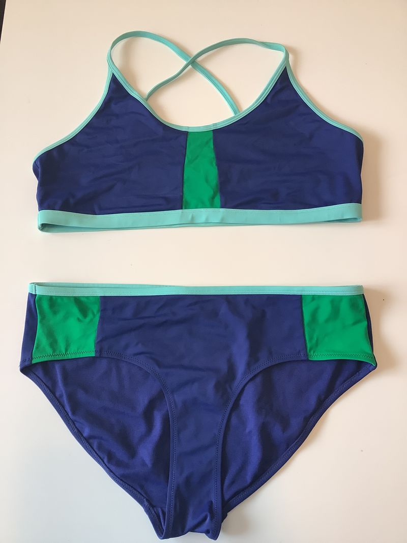 Two piece Navy, green, and teal bikini, no tags Women's - XL