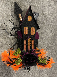 Glittery Halloween Haunted House, metal