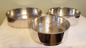 Unknown Set of 3 layer cake pans, diameters: 9, 10, and 10.5 inches