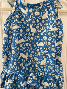 Baby Boden 12-18 month blue one piece swimsuit Blue one piece swim suit with rabbit and floral print 12 Months