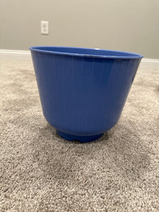 Blue plastic planter