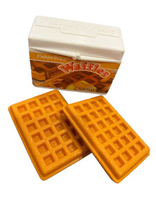 Fisher Price, vintage waffle box with waffles Pretend Toy