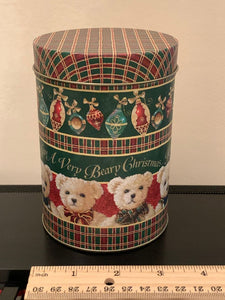 Teddy bears Christmas tin. In like-new condition. 5 in tall. Adorable!