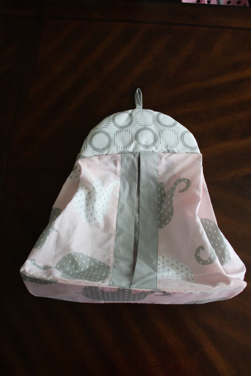 Diaper holder Pink and gray elephant diaper holder
