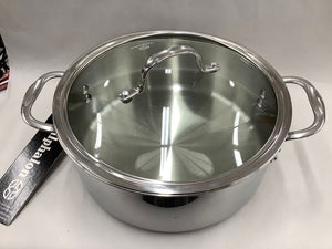 Calphalon NWT, Damaged Lid, Dented Off-teetered, 5Qt Stainless Steel Pot