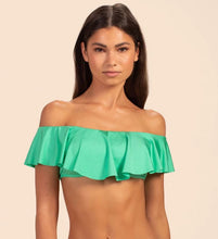 Load image into Gallery viewer, Trina Turk, Size 12 NWOT Jade Green Ruffled Sleeve Swim Top Women&#39;s - L
