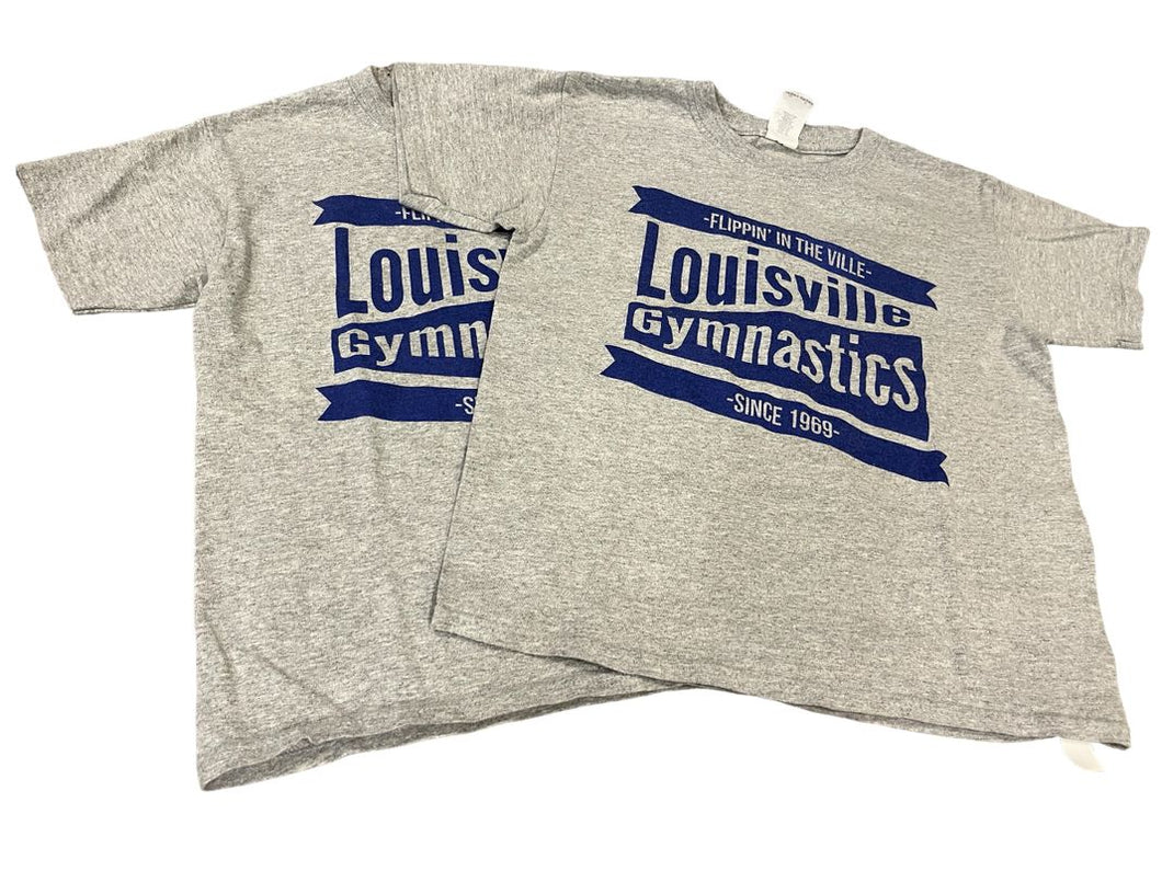 Louisville Gymnastics, YS, two grey tshirts  6