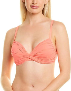 La Blanca NWT Size 8 Coral Island Goddess Twist Front Bandeau Bikini Top Women's - M