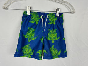 Gymboree swim trunks Blue with green turtles 2T
