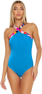 Trina Turk NWT Vibrant Multicolor Reversible One Piece Swimsuit Women's 14