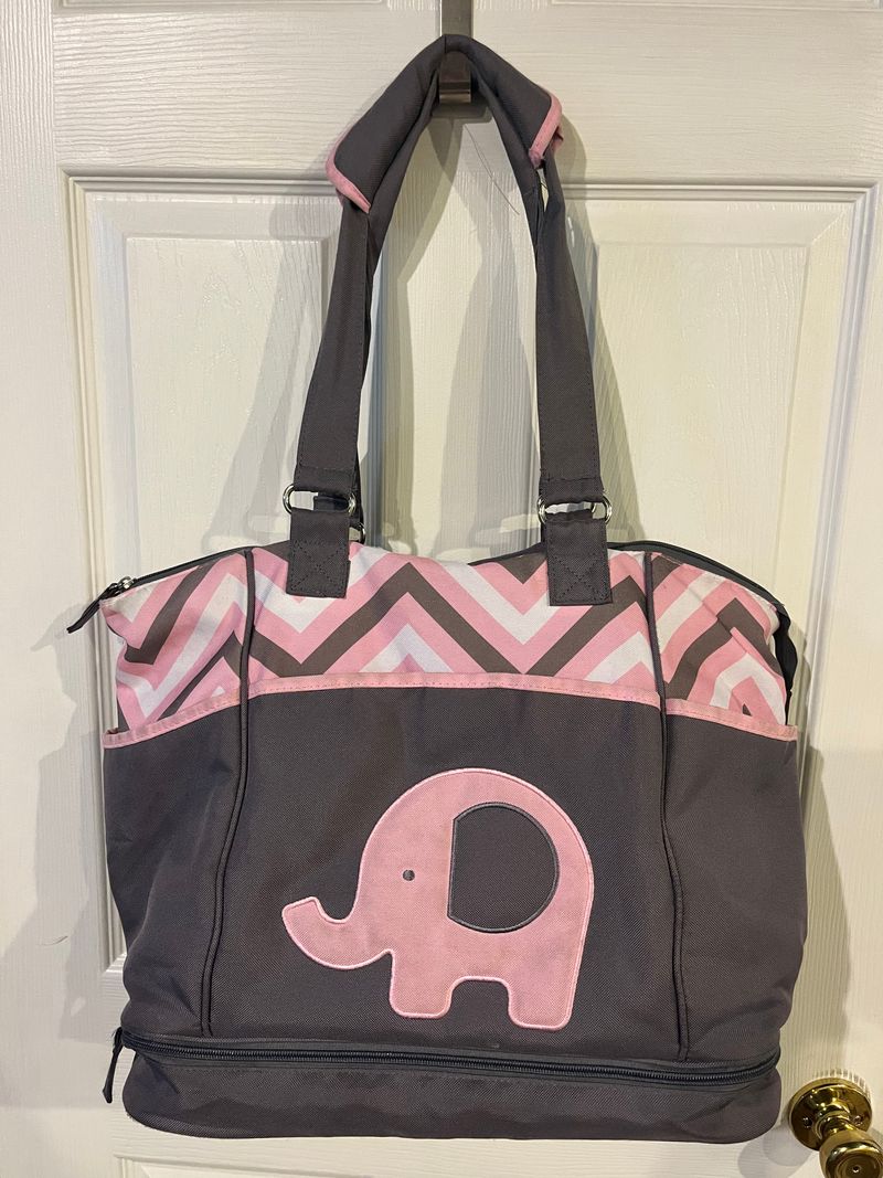 Pink elephant diaper bag  Potty and Diapering