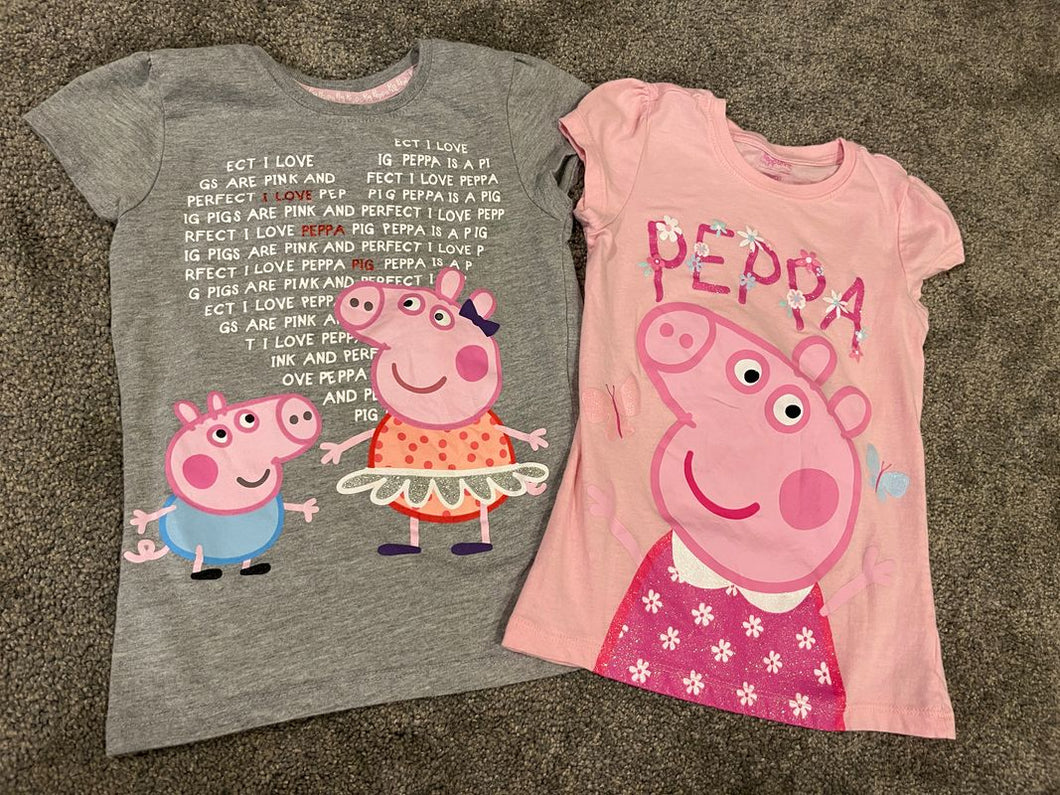 Peppa Pig, 6, two tshirts, pink, grey  6