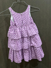 Load image into Gallery viewer, Boutique brand, Kelli kids sundress Purple with white polkadots w/ruffles sundress 4T
