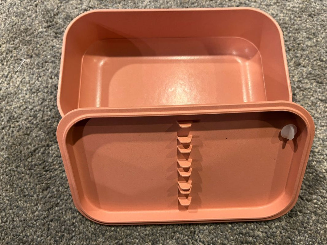 Bento-type box, no utensils, peachish color
