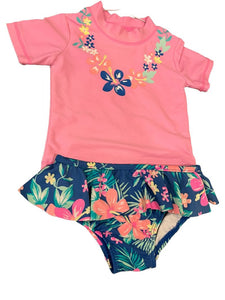 Carters, 18m, 2pc swimsuit, pink, flowers  18 Months