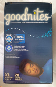 Good Nites Underwear Size 14-20 95-140lbs Bed Wetting Disposable Underwear for Boys NEW 28count 14