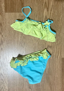 Girls blue and green 2 piece swimsuit 2T  2T