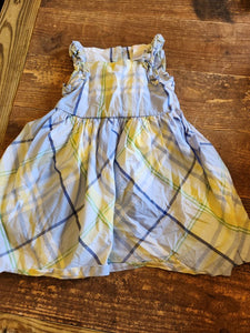 Janie and jack Blue and yellow plaid dress 18 Months