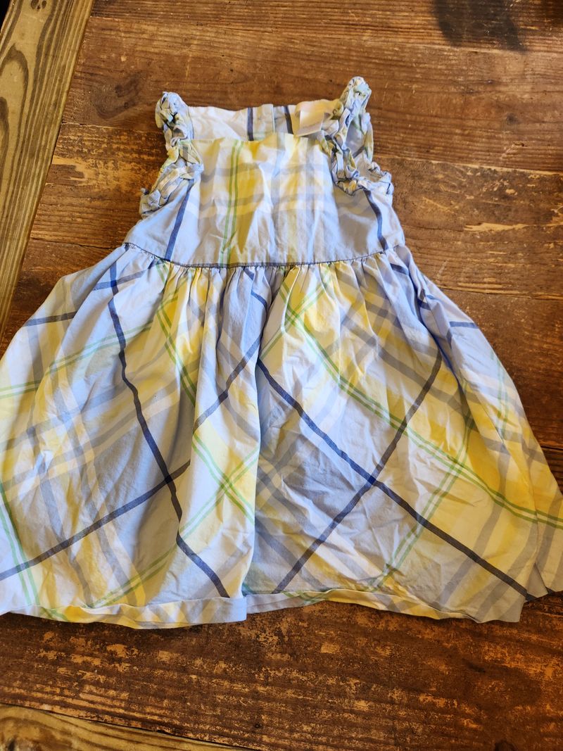 Janie and jack Blue and yellow plaid dress 18 Months