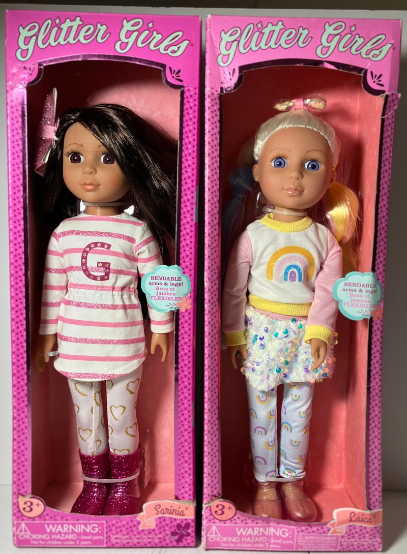 NEW! Glitter Girls Sarinia & Laica 2 Dolls NIB Set of 2 Bendable 14 inch Dolls . Value $58 Dolls and Accessories