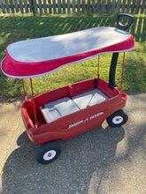 Load image into Gallery viewer, Radio Flyer Wagon, two seat, removable canopy all terrain wheels Outdoor
