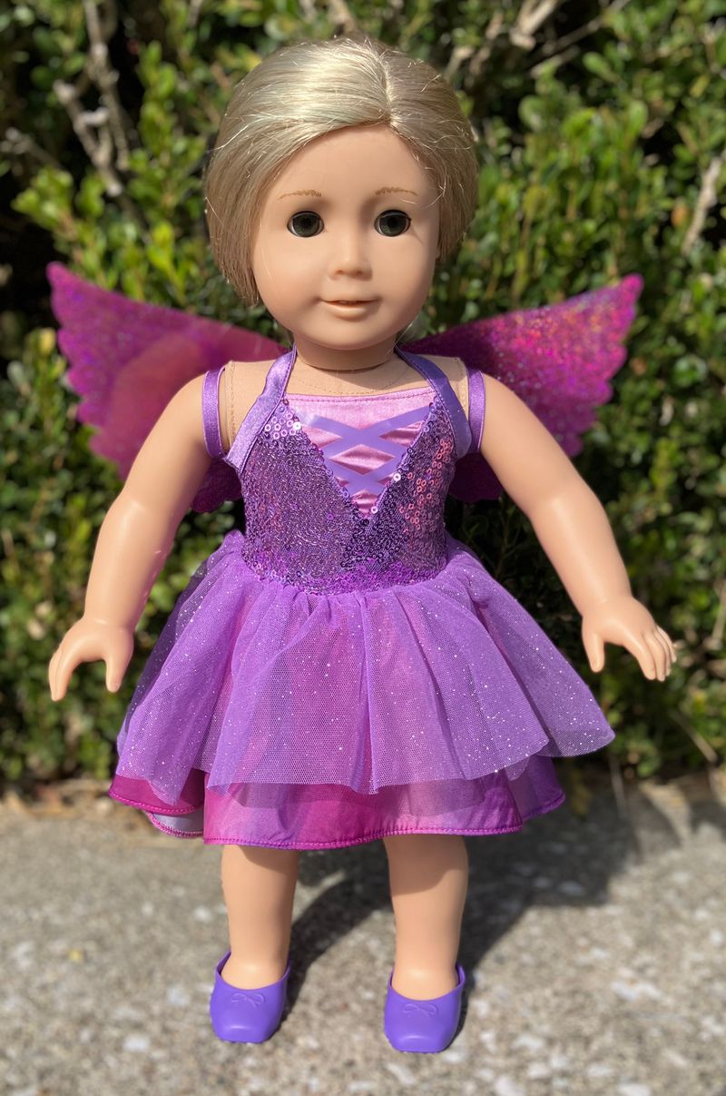 American Girl Doll in Mystical Unicorn Dress Blonde Blue Eyed 18 inch Doll in Purple Dress. Value $140 Dolls and Accessories