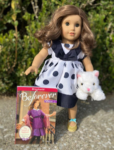 American Girl Rebecca Rubin Doll, Book & Kitty Brunette Hazel Eyed 18 inch Doll, Plush Animal & 1st Book Dolls and Accessories