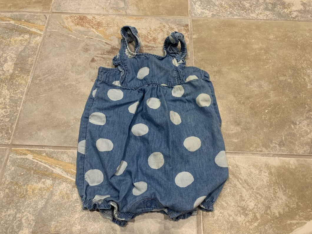 Carters 6 month denim polka dot romper 6 Months