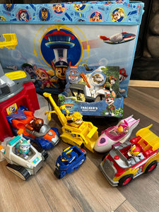 Paw Patrol Mighty Lookout Tower with Extras Tower with a large storage bin and cars. New Tracker Vehicle Toy Vehicles