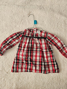 Carter's red plaid holiday top  18 Months