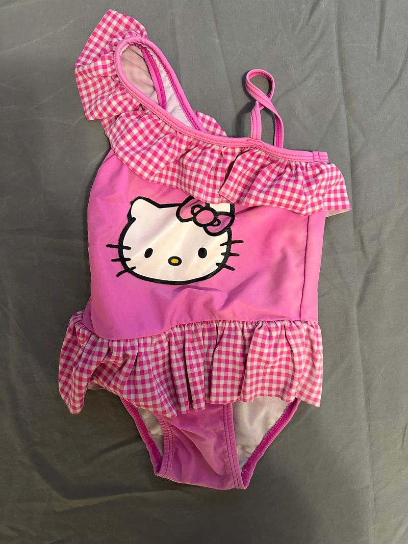 Hello Kitty One Piece Swimsuit Pink with Spaghetti Strap 4T