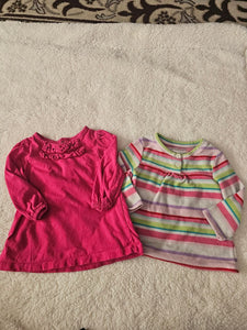 Carter's pink long sleeve top Jumping Beans striped top 12 Months