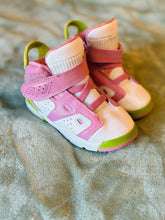 Load image into Gallery viewer, Jordan Pink white and green Air Jordan sneakers 8 (Toddler)
