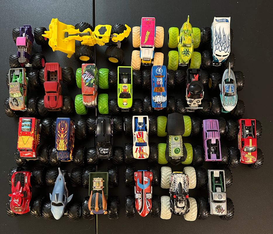 Hot Wheels and Monster Jam 25 Different 1:64 Monster Trucks Toy Vehicles