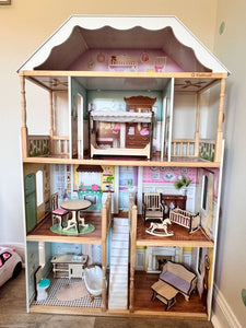 KidKraft Wooden Dollhouse, pictured furniture inc 32L x 14W x 49H Dolls and Accessories