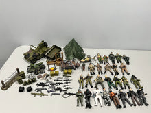 Load image into Gallery viewer, Military figures and props Would make great gift 26 figurines, supplies, ammunition- see pic for all included Figures and Animals
