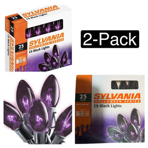 Sylvania 2-Pack Halloween Lights / 25-Count C9 Purple Lights / NIB