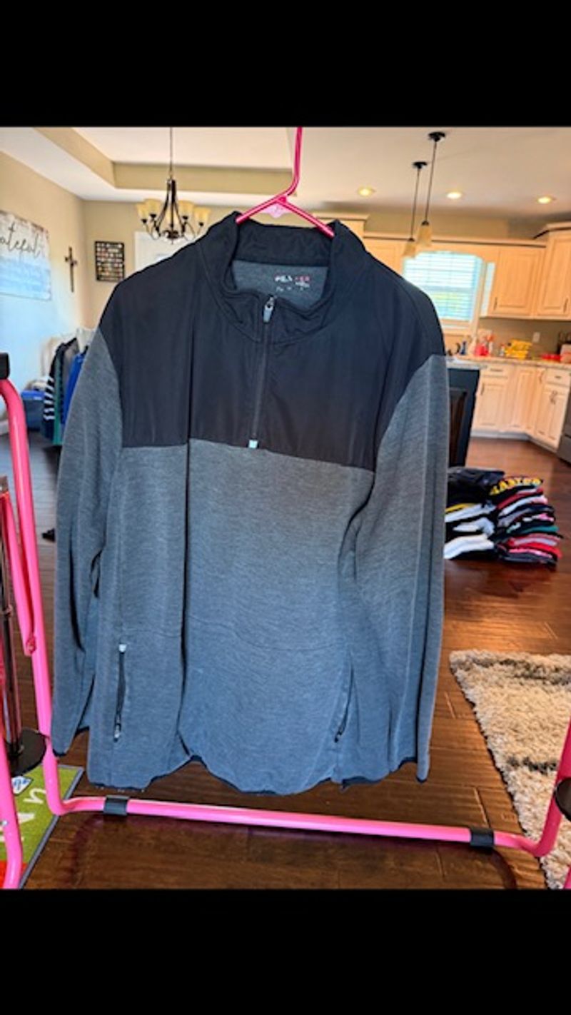 . gray and black 1/4 zip pullover Women's - XXL