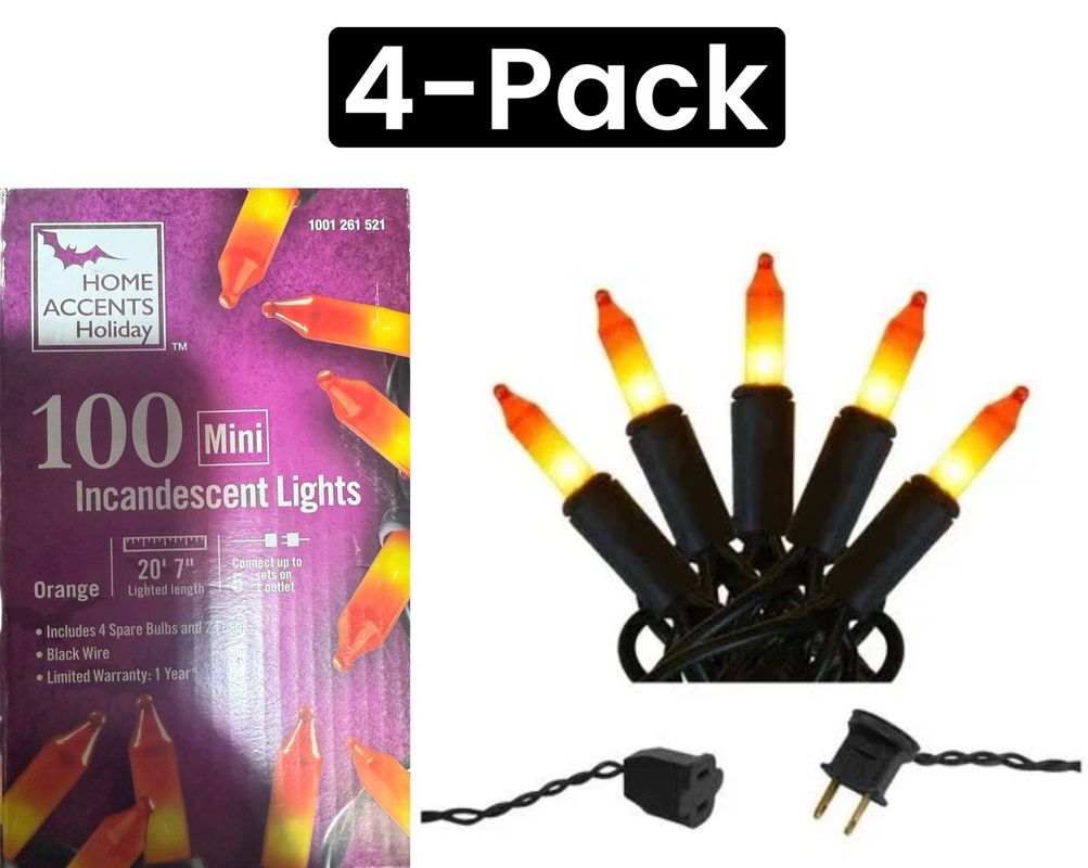 Home Accents 4-Pack Halloween Lights / 100-count candy corn lights / NIB