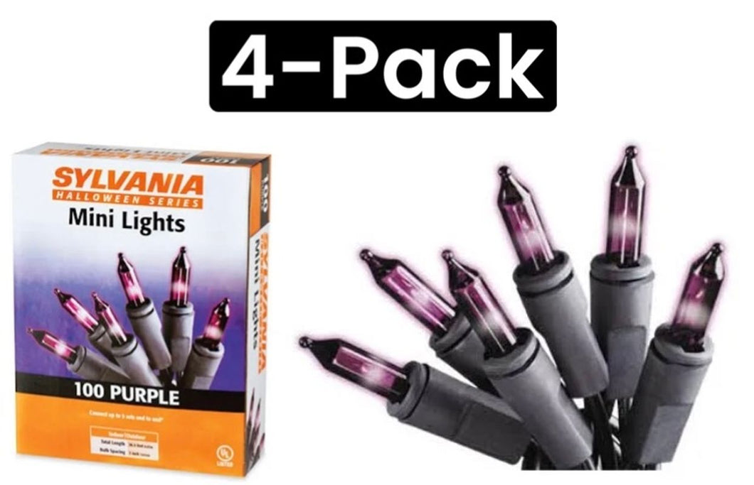 Sylvania 4-Pack Halloween Lights / 100-count purple lights / NIB