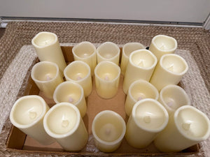- 18 battery operated candles 4 inch and 5.5 inch