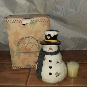 Crazy Mountain Snowman votive